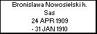 Bronislawa Nowosielski h. Sas