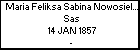 Maria Feliksa Sabina Nowosielska h. Sas