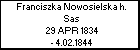 Franciszka Nowosielska h. Sas