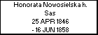 Honorata Nowosielska h. Sas