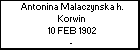 Antonina Malaczynska h. Korwin